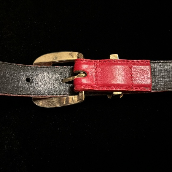 Ginnie Johansen Red Leather Belt - Picture 4 of 6